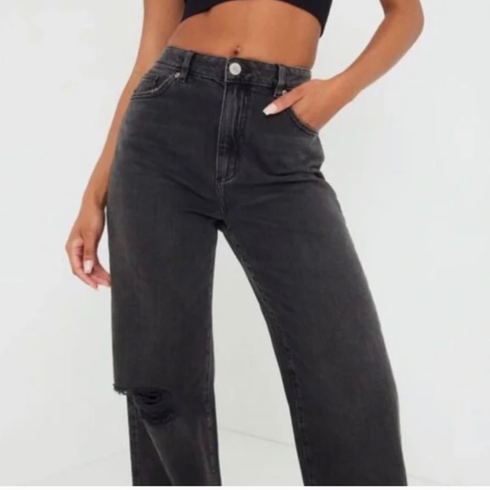 Garage - Dark Wash Wide Leg jean with rip